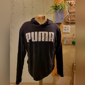 PUMA Black and White Hooded Shirt